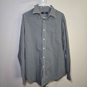 Roundtree & Yorke Classics Men's L Plaid Button Down‎ Long Sleeve Shirt